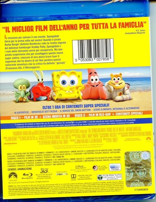 SpongeBob. Fuori dall'acqua 3D (Blu-ray + Blu-ray 3D) di Paul Tibbitt - 2