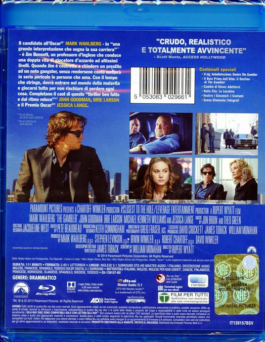 The Gambler di Rupert Wyatt - Blu-ray - 2