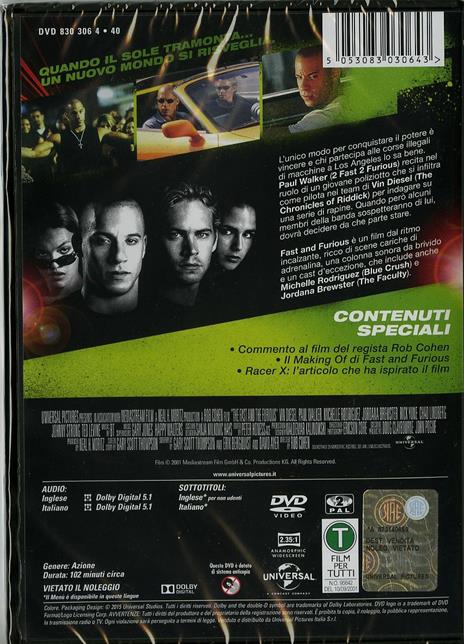 Fast and Furious (DVD) di Rob Cohen - DVD - 2