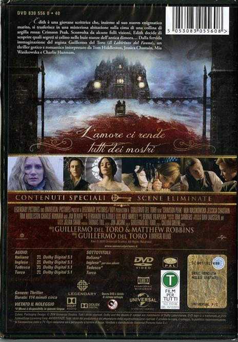 Crimson Peak di Guillermo Del Toro - DVD - 2