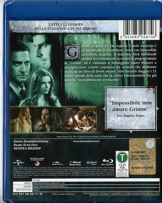 Grimm. Stagione 2 (6 Blu-ray) di Norberto Barba,David Solomon,Clark Mathis - Blu-ray - 2