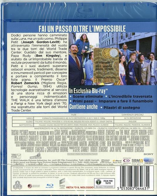 The Walk di Robert Zemeckis - Blu-ray - 2