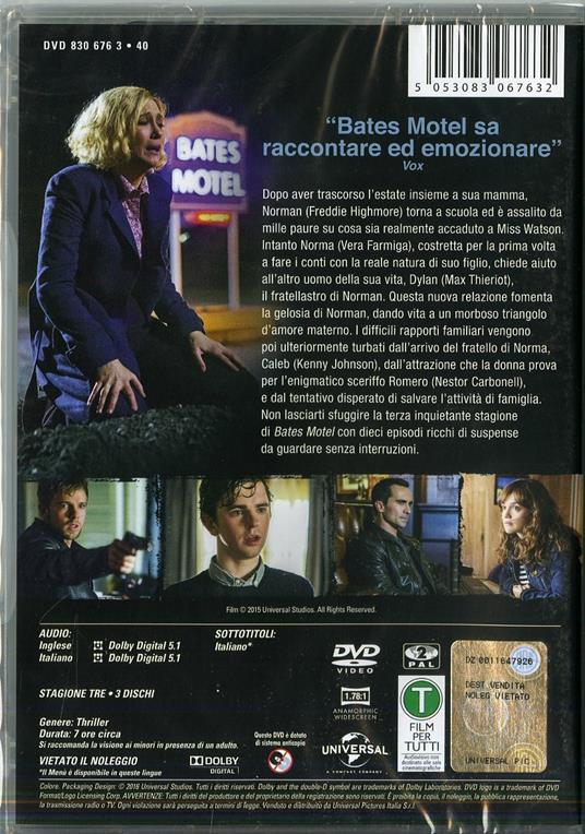 Bates Motel. Stagione 3 (3 DVD) di Tucker Gates,Ed Bianchi,S.J. Clarkson - DVD - 2