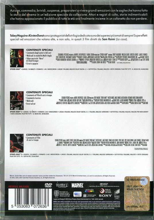 Spider-Man. Master Collection (3 DVD) di Sam Raimi - 2