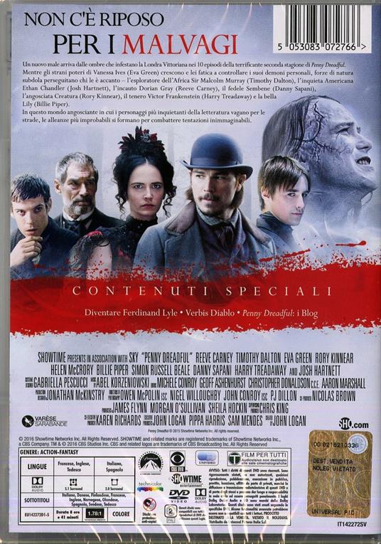 Penny Dreadful. Stagione 2 (5 DVD) di James Hawes,Brian Kirk,J.A. Bayona,Coky Giedroyc - DVD - 2