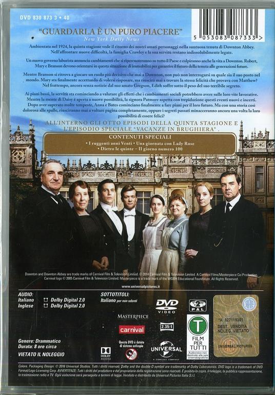 Downton Abbey. Stagione 5 (Serie TV ita) (4 DVD) di Ashley Pearce,Andy Goddard,Brian Kelly - DVD - 2