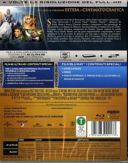 Il cacciatore e la regina di ghiaccio (Blu-ray + Blu-ray 4K Ultra HD) di Cedric Nicolas-Troyan - 2