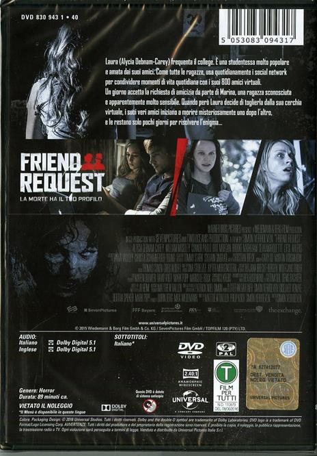 Friend Request. La morte ha il tuo profilo di Simon Verhoeven - DVD - 2