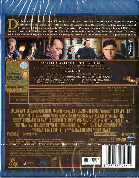 Il codice da Vinci (2 Blu-ray)<span>.</span> 10th Anniversary Edition di Ron Howard - Blu-ray - 2