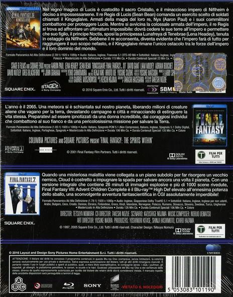 Final Fantasy. 3 Movie Collection (3 Blu-ray) di Tetsuya Nomura,Takeshi Nozue,Hironobu Sakaguchi - 2