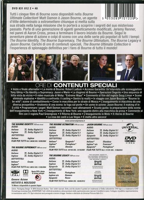 Jason Bourne. 5 Movie Collection (5 DVD) di Tony Gilroy,Paul Greengrass,Doug Liman - 2