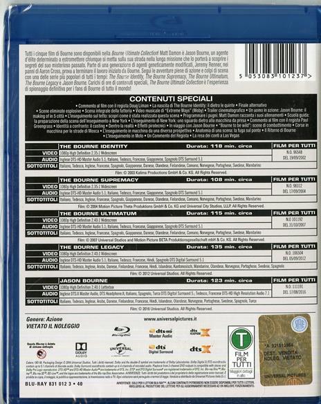 Jason Bourne. 5 Movie Collection (5 Blu-ray) di Tony Gilroy,Paul Greengrass,Doug Liman - 2