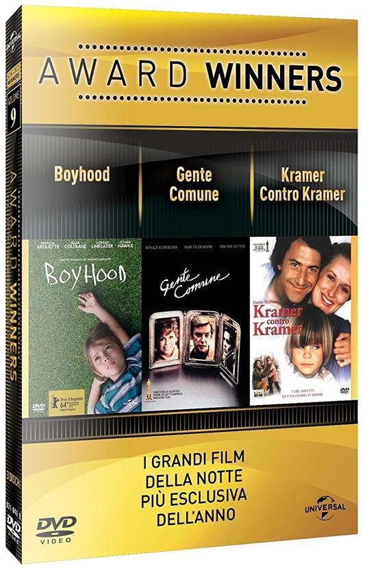 Boyhood. Gente comune. Kramer contro Kramer. Oscar Collection (3 DVD) di Robert Benton,Richard Linklater,Robert Redford