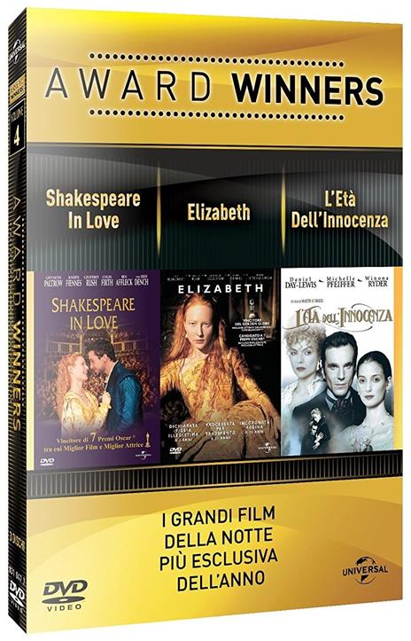 Shakespeare in Love. Elizabeth. L'età dell'innocenza. Oscar Collection (3 DVD) di Shekar Kapur,John Madden,Martin Scorsese