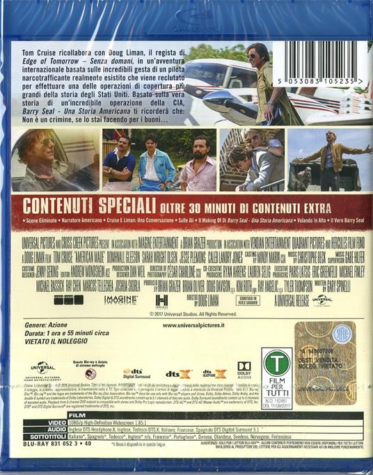 Barry Seal. Una storia americana (Blu-ray) di Doug Liman - Blu-ray - 2