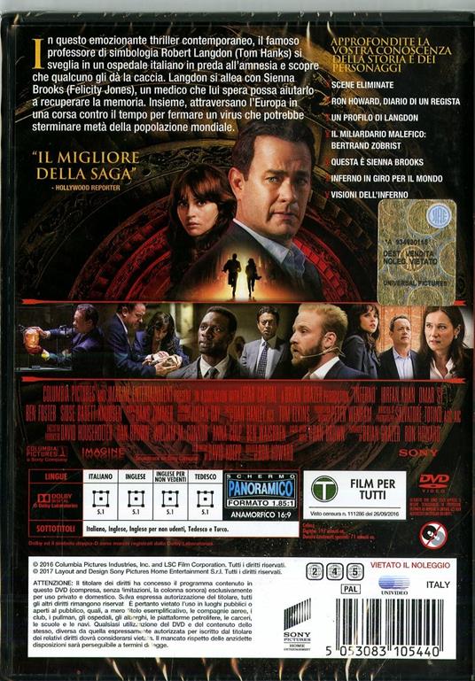 Inferno (DVD) di Ron Howard - DVD - 7