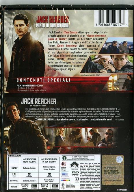 Jack Reacher collection (2 DVD) di Christopher McQuarrie,Edward Zwick - 3