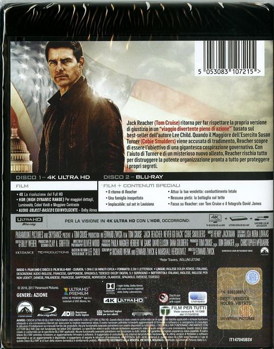 Jack Reacher. Punto di non ritorno (Blu-ray + Blu-ray 4K Ultra HD) di Edward Zwick - 2