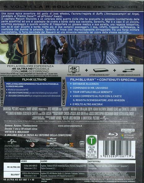 Serenity (Blu-ray + Blu-ray 4K Ultra HD) di Joss Whedon - 2