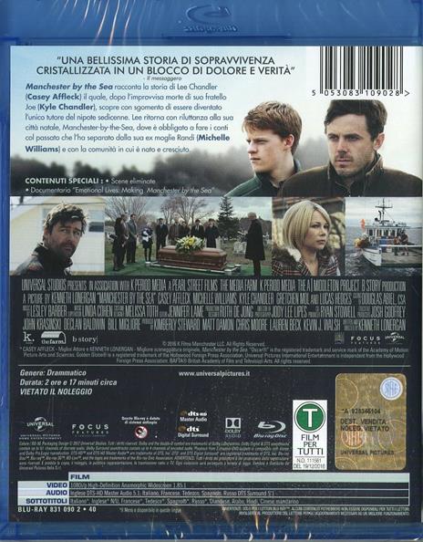 Manchester by the Sea (Blu-ray) di Kenneth Lonergan - Blu-ray - 2