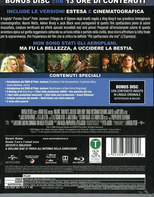 King Kong (2 Blu-ray) di Peter Jackson - Blu-ray - 2