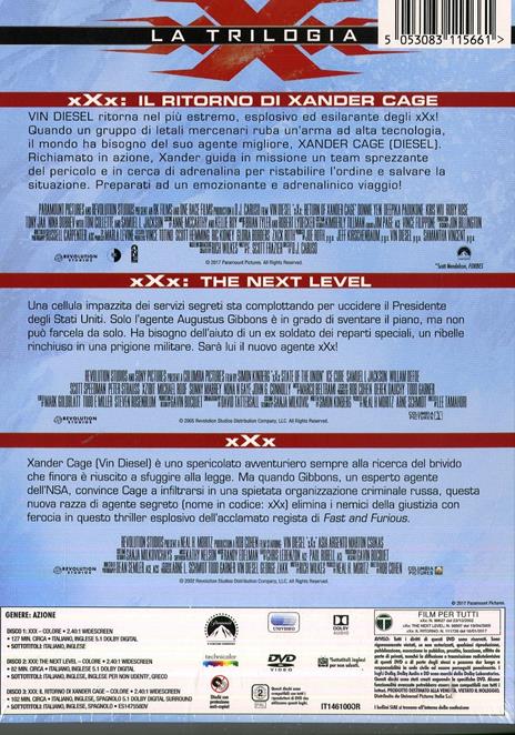 xXx Collection (3 DVD) di D. J. Caruso,Rob Cohen,Lee Tamahori - 2