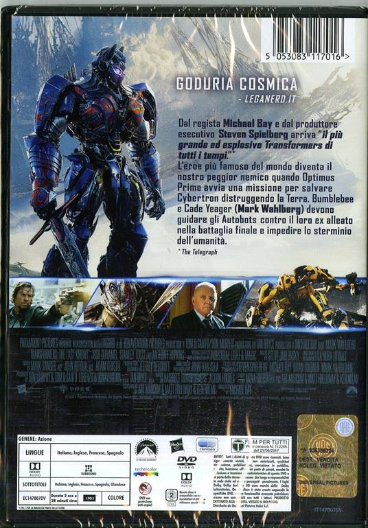 Transformers. L'ultimo cavaliere (DVD) di Michael Bay - DVD - 2