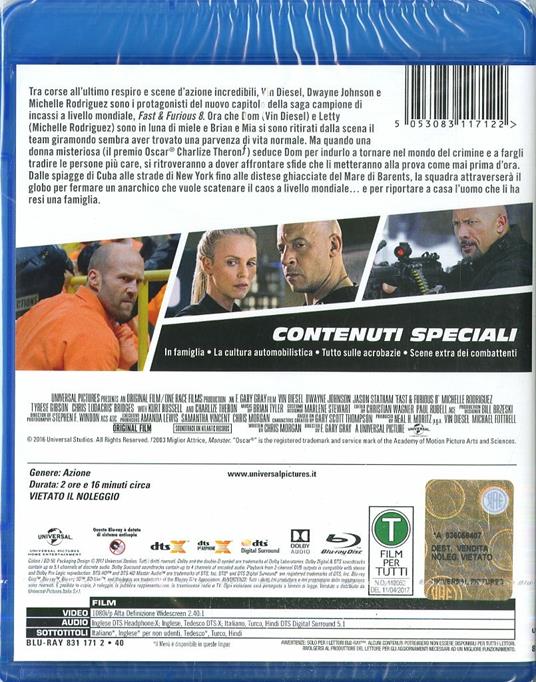 Fast & Furious 8 (Blu-ray) di F. Gary Gray - Blu-ray - 2