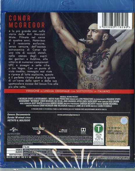 Conor McGregor. Notorious (Blu-ray) di Gavin Fitzgerald - Blu-ray - 2