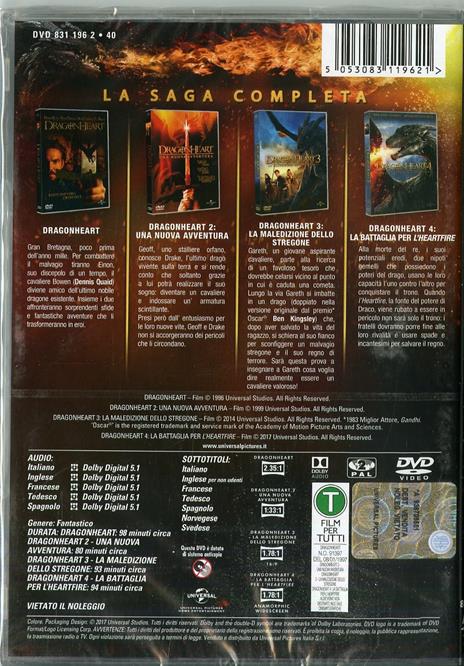 Dragonheart Collection 4 film (4 DVD) di Rob Cohen,Patrik Syversen,Colin Teague - 2