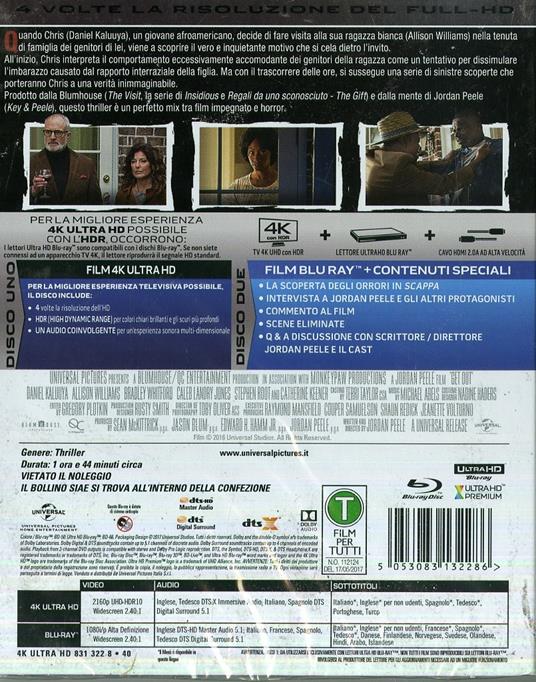 Scappa. Get Out (Blu-ray + Blu-ray 4K Ultra HD) di Jordan Peele - 2