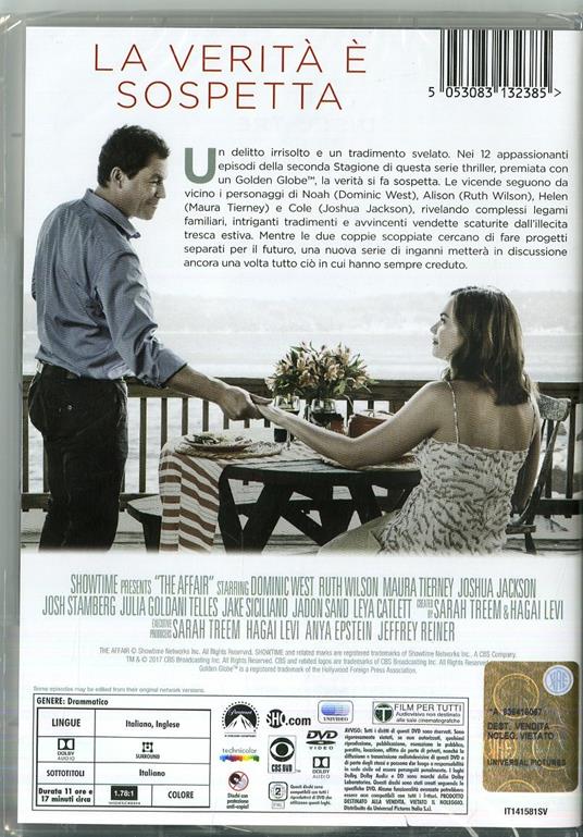 The Affair. Una relazione pericolosa. Stagione 2. Serie TV ita (4 DVD) di Jeffrey Reiner,Ryan Fleck,Carl Franklin,Mark Mylod - DVD - 2