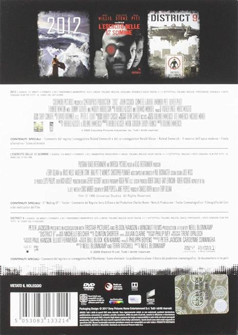 Catastrophic Collection (3 DVD) di Terry Gilliam,Neil Blomkamp,Roland Emmerich - 2