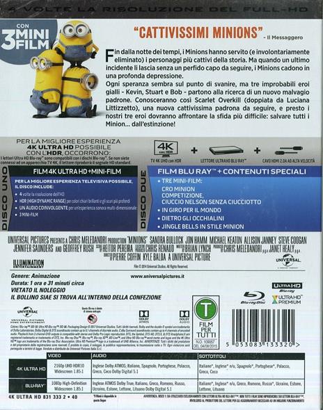 Minions (Blu-ray + Blu-ray 4K Ultra HD) di Kyle Balda,Pierre Coffin - 2