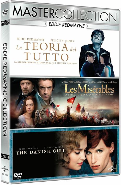 Eddie Redmayne Master Collection. La teoria del tutto - Les Misérables - The Danish Girl (3 DVD) di Tom Hooper,James Marsh