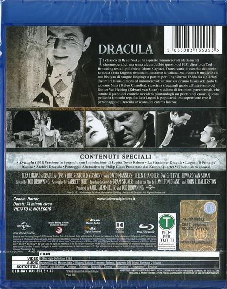Dracula (Blu-ray) di Tod Browning,Karl Freund - Blu-ray - 2