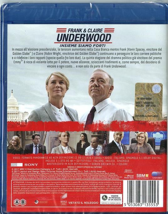 House of Cards. Stagione 5. Serie TV ita (4 Blu-ray) di James Foley,Carl Franklin,Allen Coulter - Blu-ray - 2