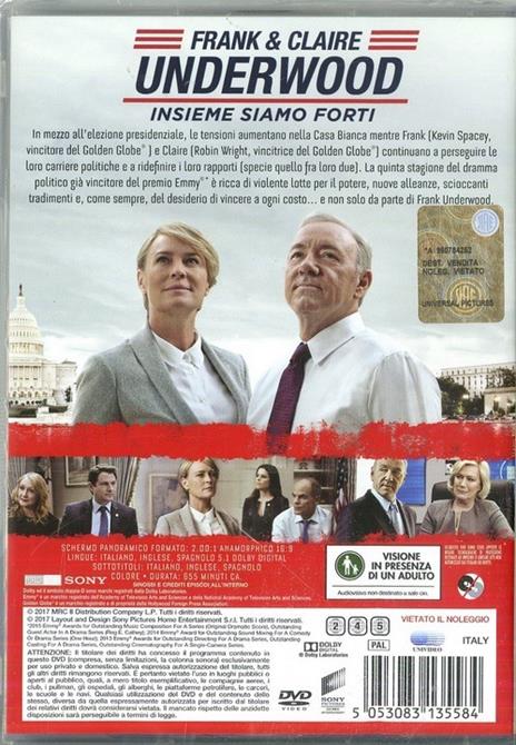 House of Cards. Stagione 5. Serie TV ita (4 DVD) di James Foley,Carl Franklin,Allen Coulter - DVD - 2