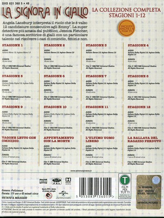 La signora in giallo. Serie completa (70 DVD) di Corey Allen,Hi Averback,Richard A. Colla,Ala Cooke,Walter Grauman - DVD - 2