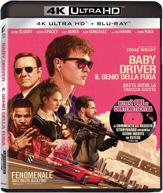 Baby Driver (Blu-ray + Blu-ray Ultra HD 4K) di Edgar Wright - Blu-ray + Blu-ray Ultra HD 4K