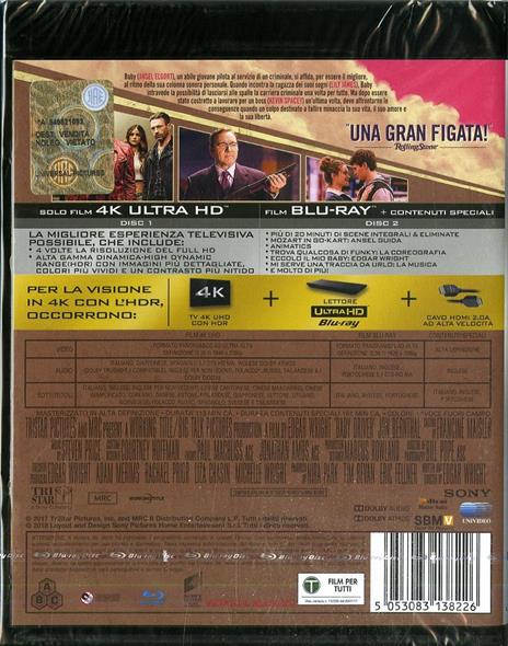 Baby Driver (Blu-ray + Blu-ray Ultra HD 4K) di Edgar Wright - Blu-ray + Blu-ray Ultra HD 4K - 2
