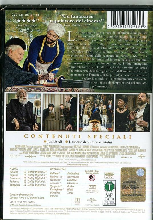 Vittoria e Abdul (DVD) di Stephen Frears - DVD - 2