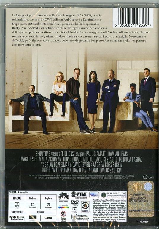 Billions. Stagione 2. Serie TV ita (4 DVD) di Anna Boden,Ryan Fleck,Neil Burger - DVD - 2