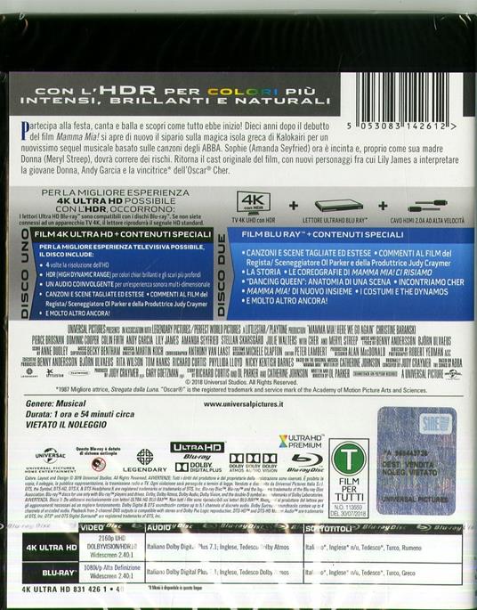 Mamma Mia! Ci Risiamo (Blu-ray + Blu-ray 4K Ultra HD) di Oliver Parker - Blu-ray + Blu-ray Ultra HD 4K - 2