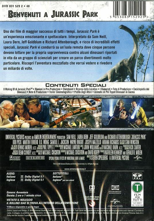 Jurassic Park (DVD) di Steven Spielberg - DVD - 2