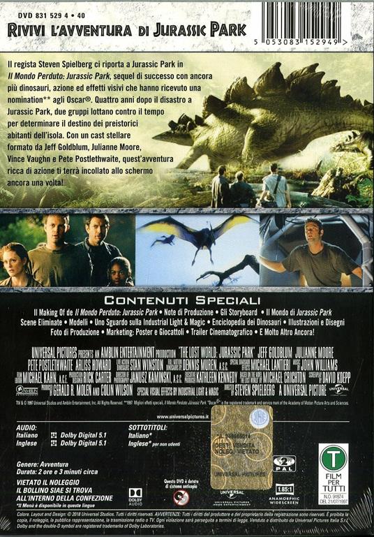 Il mondo perduto: Jurassic Park (DVD) di Steven Spielberg - DVD - 2