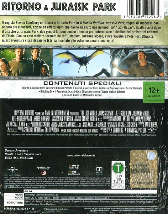 Il mondo perduto: Jurassic Park. Con Steelbook (Blu-ray) di Steven Spielberg - Blu-ray - 2
