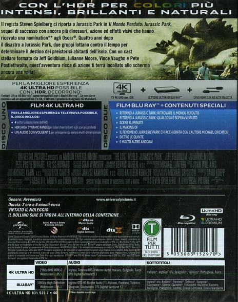 Il mondo perduto: Jurassic Park (Blu-ray + Blu-ray 4K Ultra HD) di Steven Spielberg - Blu-ray + Blu-ray Ultra HD 4K - 2