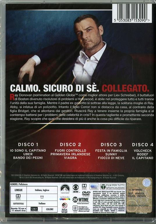 Ray Donovan. Stagione 2. Serie TV ita (4 DVD) di John Dahl,Michael Uppendahl,Tucker Gates,Daniel Attias - DVD - 2