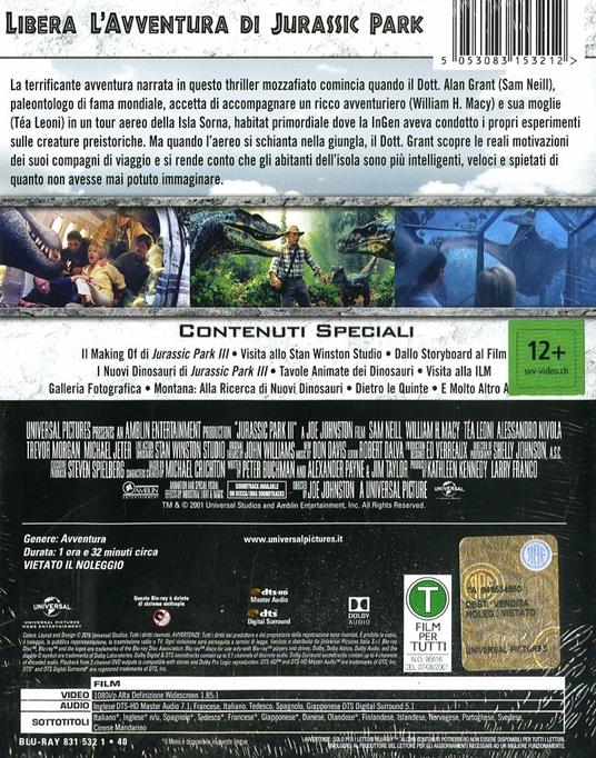 Jurassic Park 3. Con Steelbook (Blu-Ray) di Joe Johnston - Blu-ray - 2